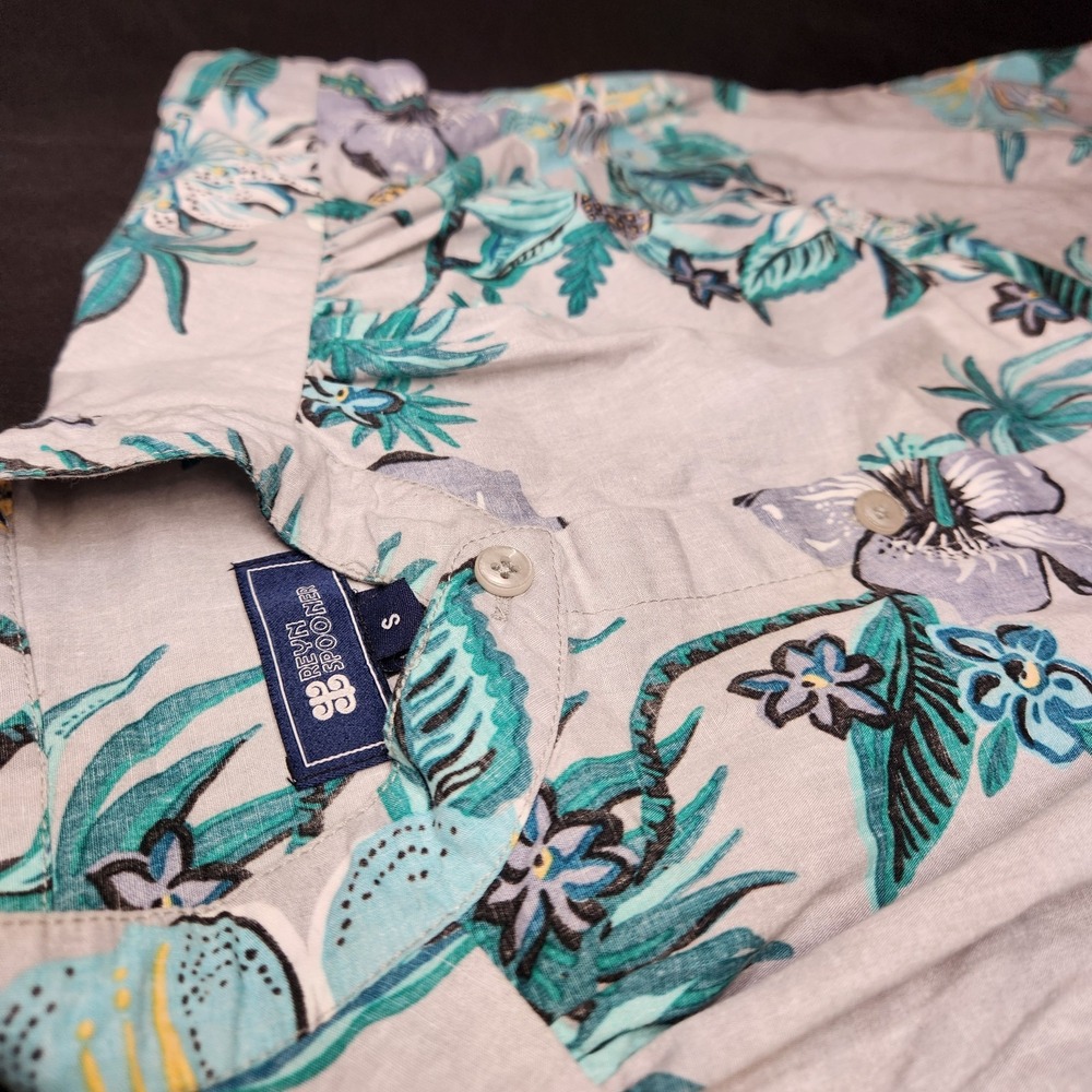 Reyn Spooner Floral Hawaiian Shirt Womens Sm Blue Pineapple Hibiscus- Hemmed